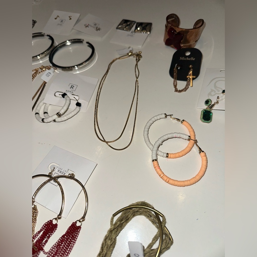 Zara H&M  Assorted Jewelry Collection Copper Gold Necklace Earrings resale - Picture 4 of 4